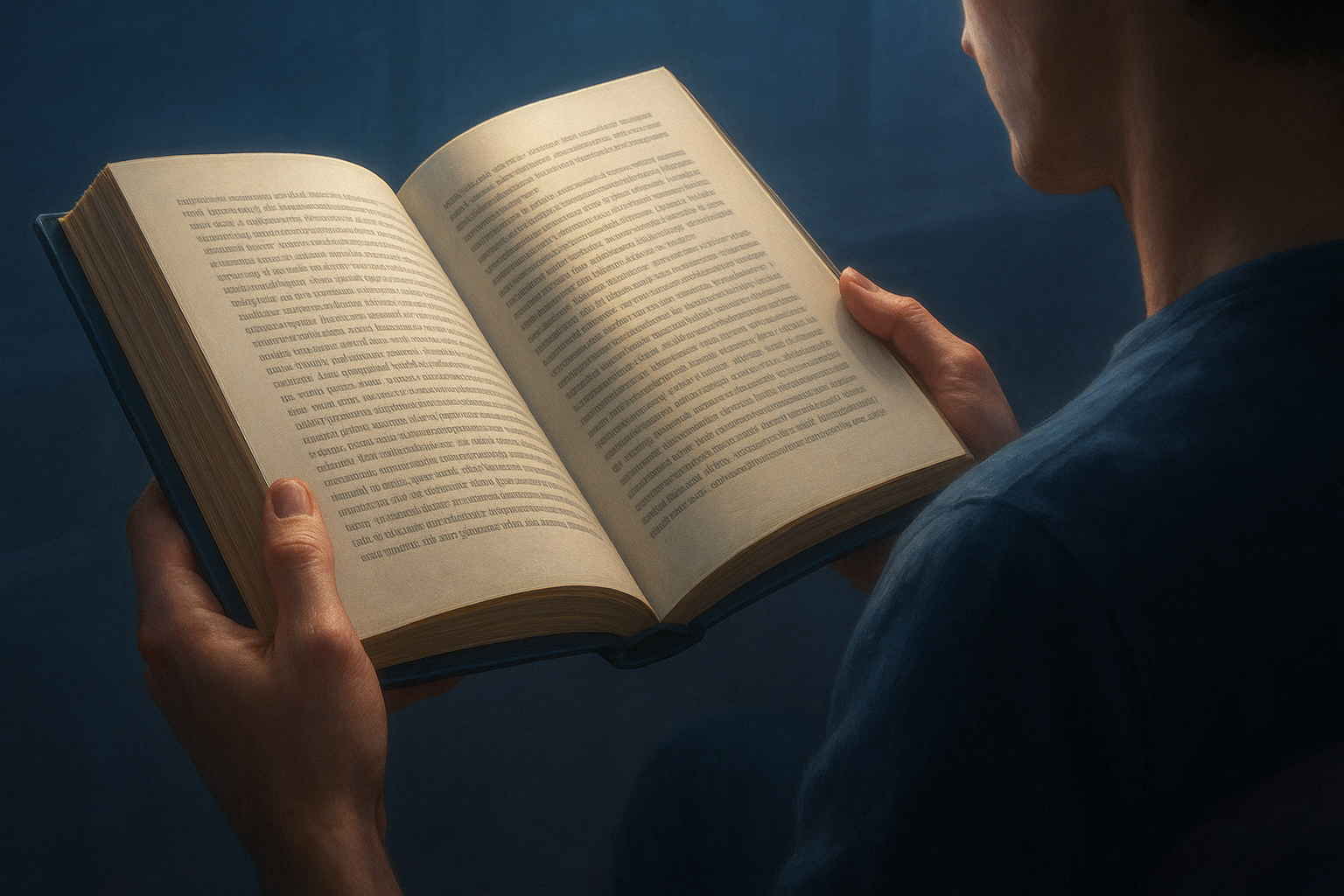 Person reading a book